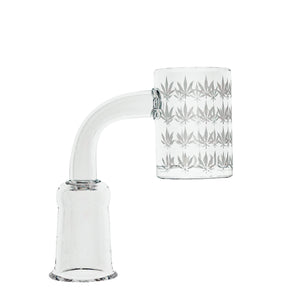 25mm Quartz Banger | Beveled Edge | Weed Leaf Bottom | 14mm Female 90°