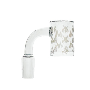 25mm Quartz Banger | Beveled Edge | 14mm Male 90° | Lit Flame Bottom