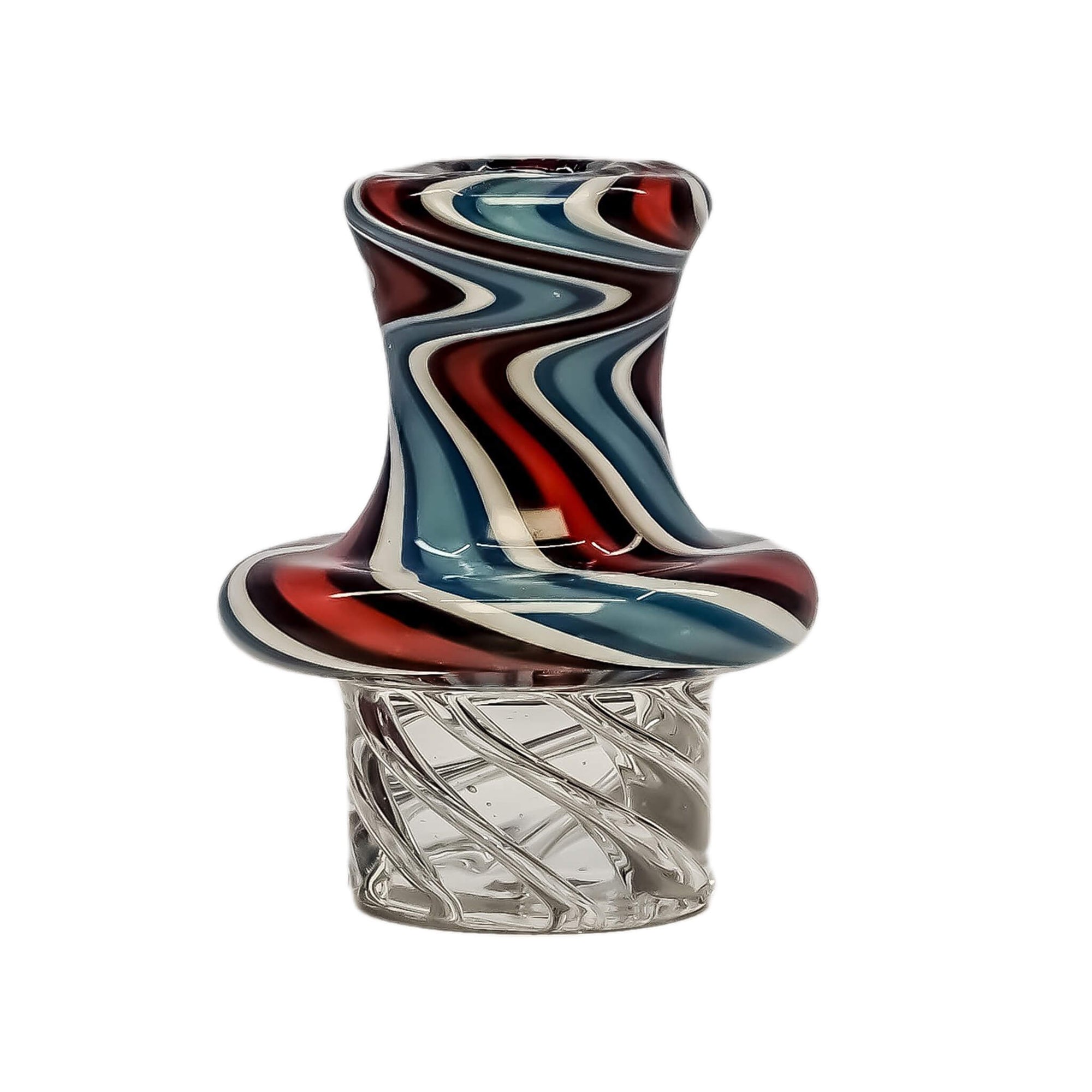 Wavy Spinner Carb Cap | Red White Blue Profile View | the dabbing specialists