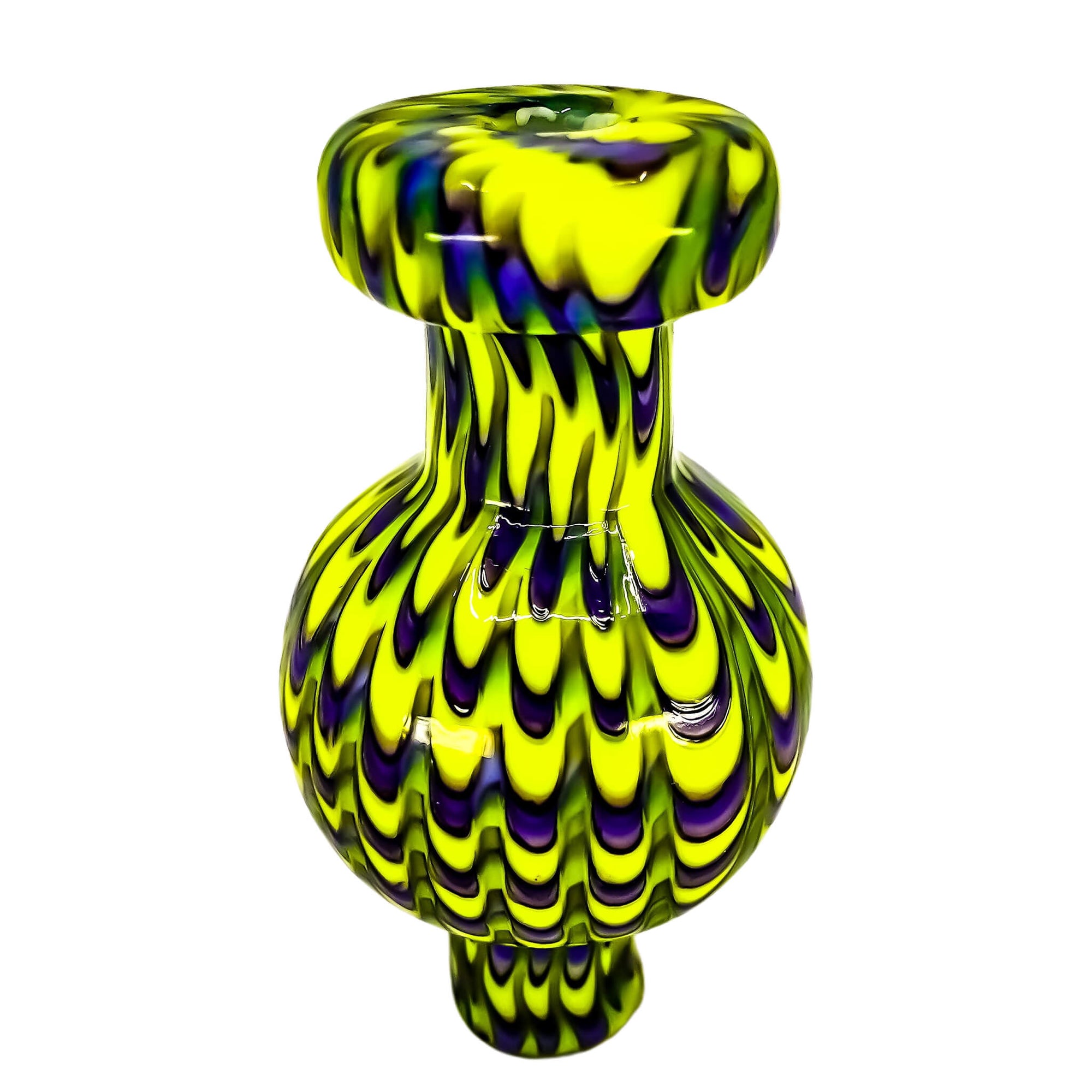 Wavy Gravy Bubble Cap | Yellow-Purple Profile View | the dabbing specialists