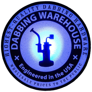 12" moodmat Dabbing Warehouse Logo | Front Face UV Reactive View | TDS