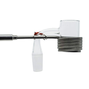Coil Heater Clip Kit | Assembled On Quartz Banger Alternate Side View | TDS