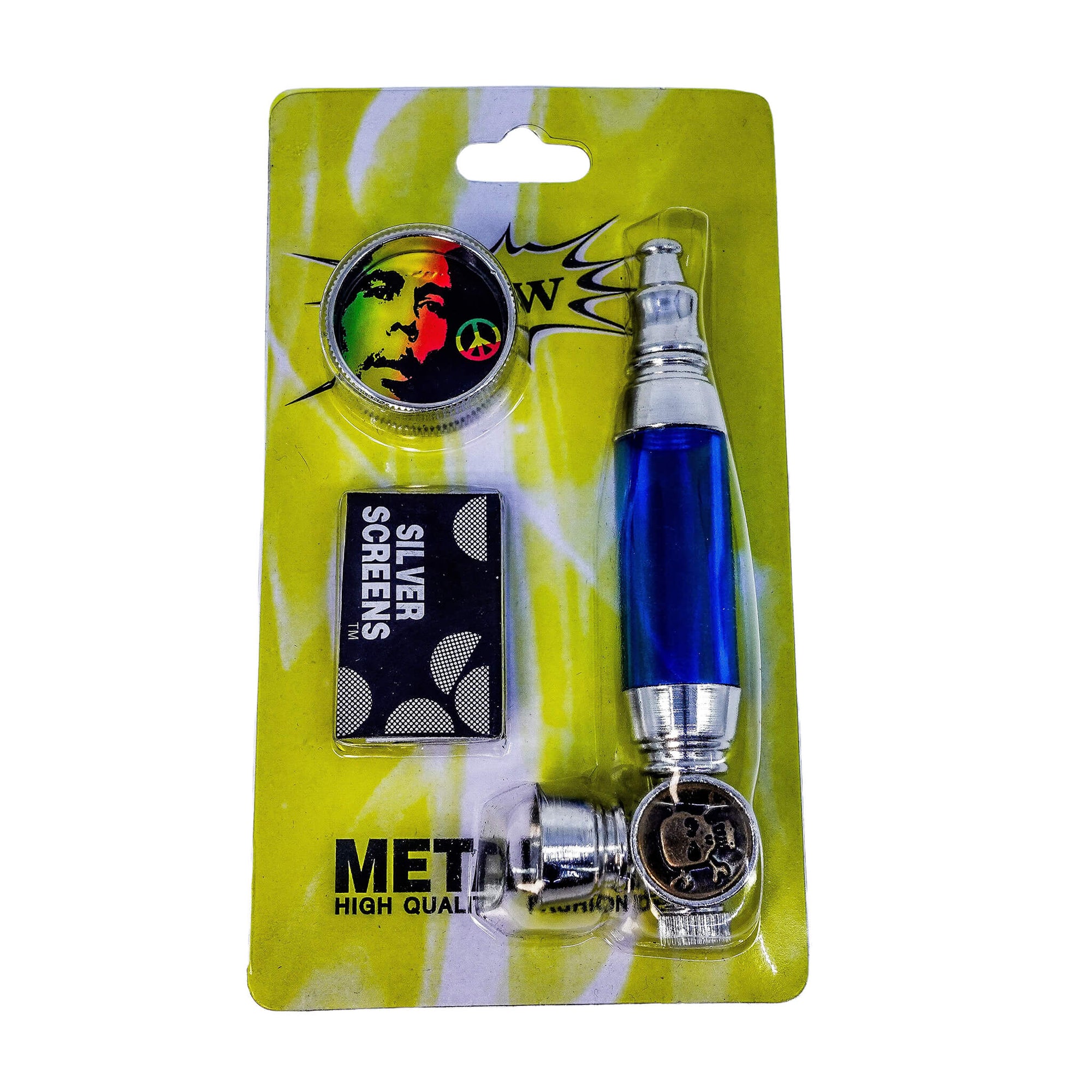 Retro Metal Flower Pipe | Blue Color Variant | the dabbing specialists
