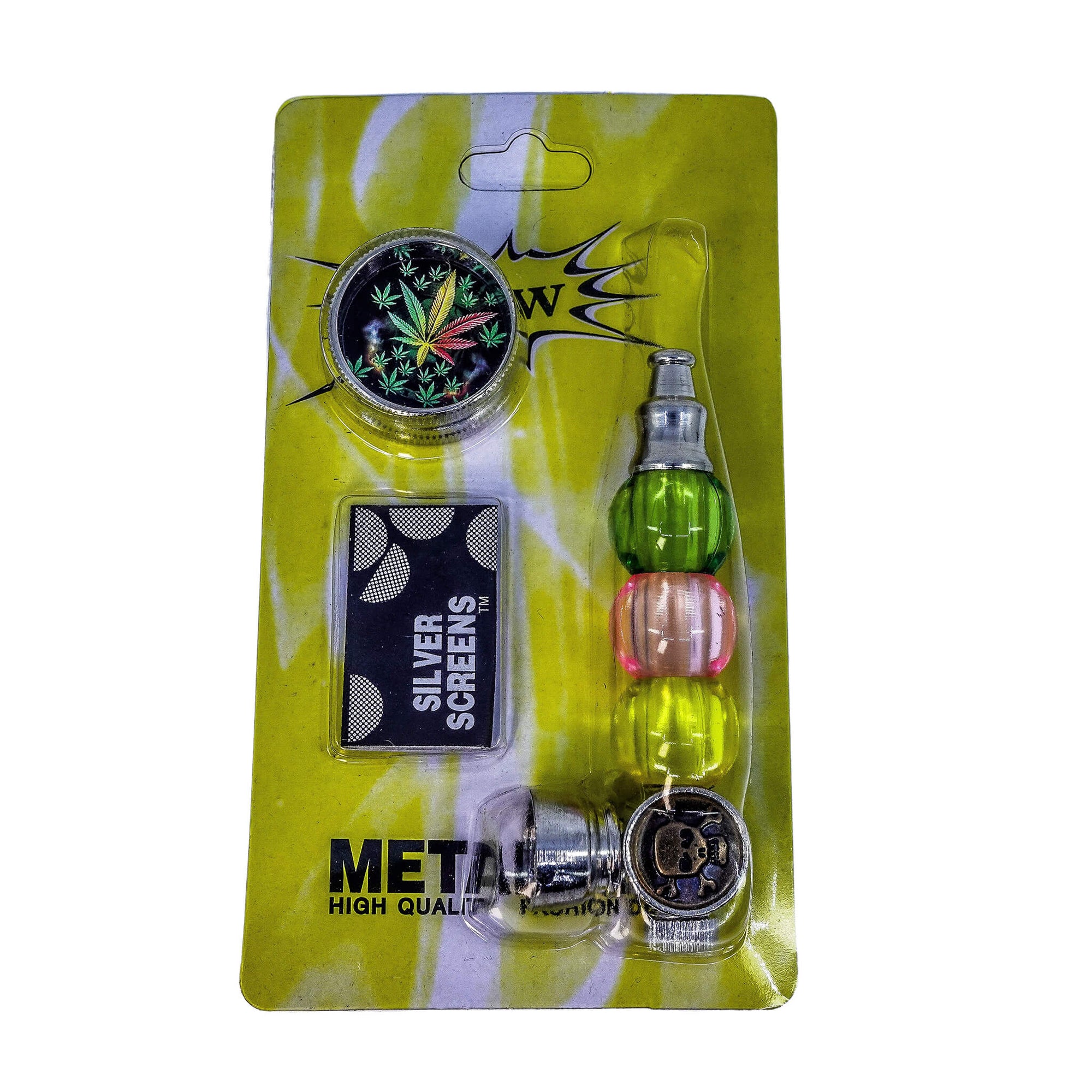 Retro Metal Flower Pipe | Yellow, Pink, Green Color Variant | the dabbing specialists