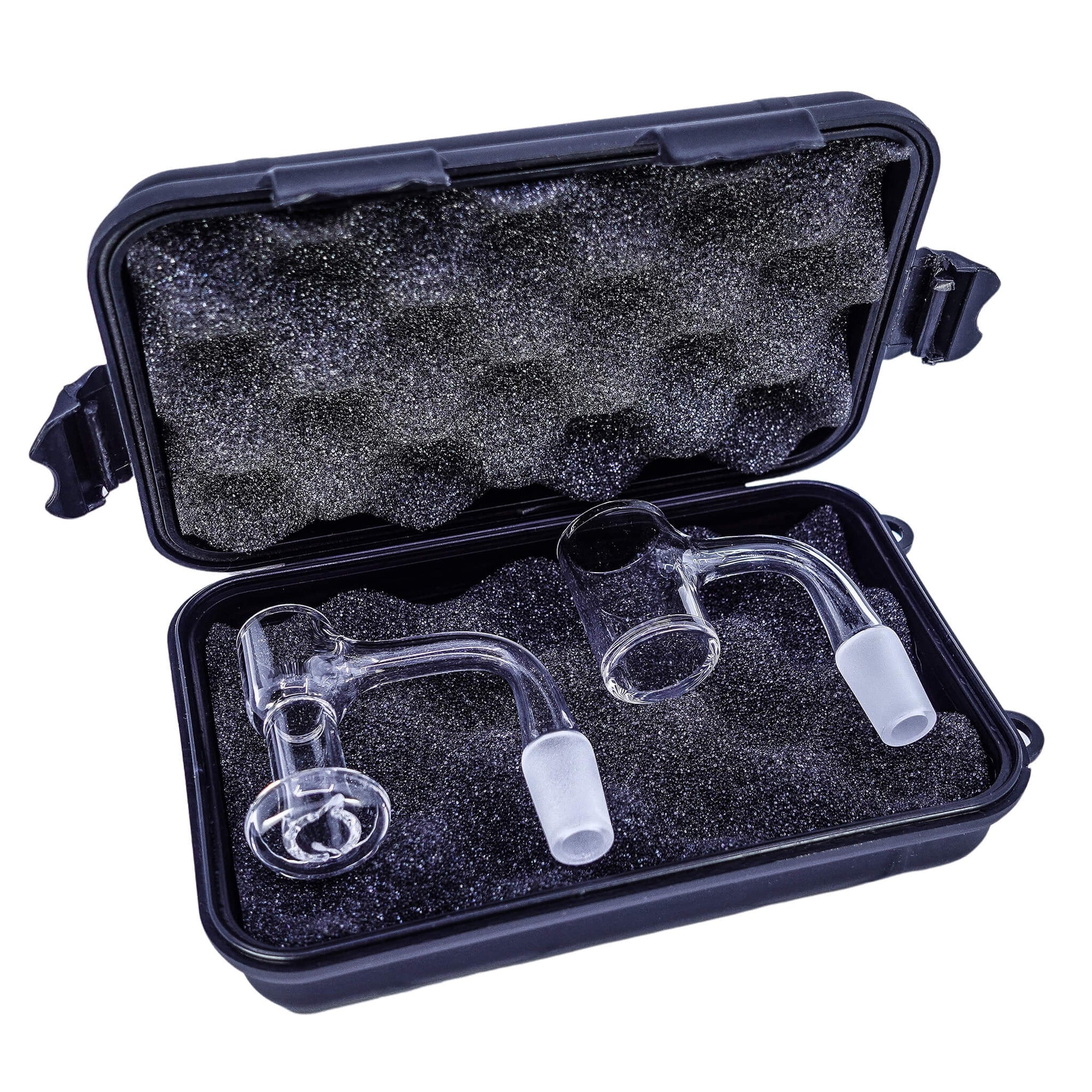 Hard Shell Protective Banger Case | Open Case Storing Two Quartz Bangers | the dabbing specialists