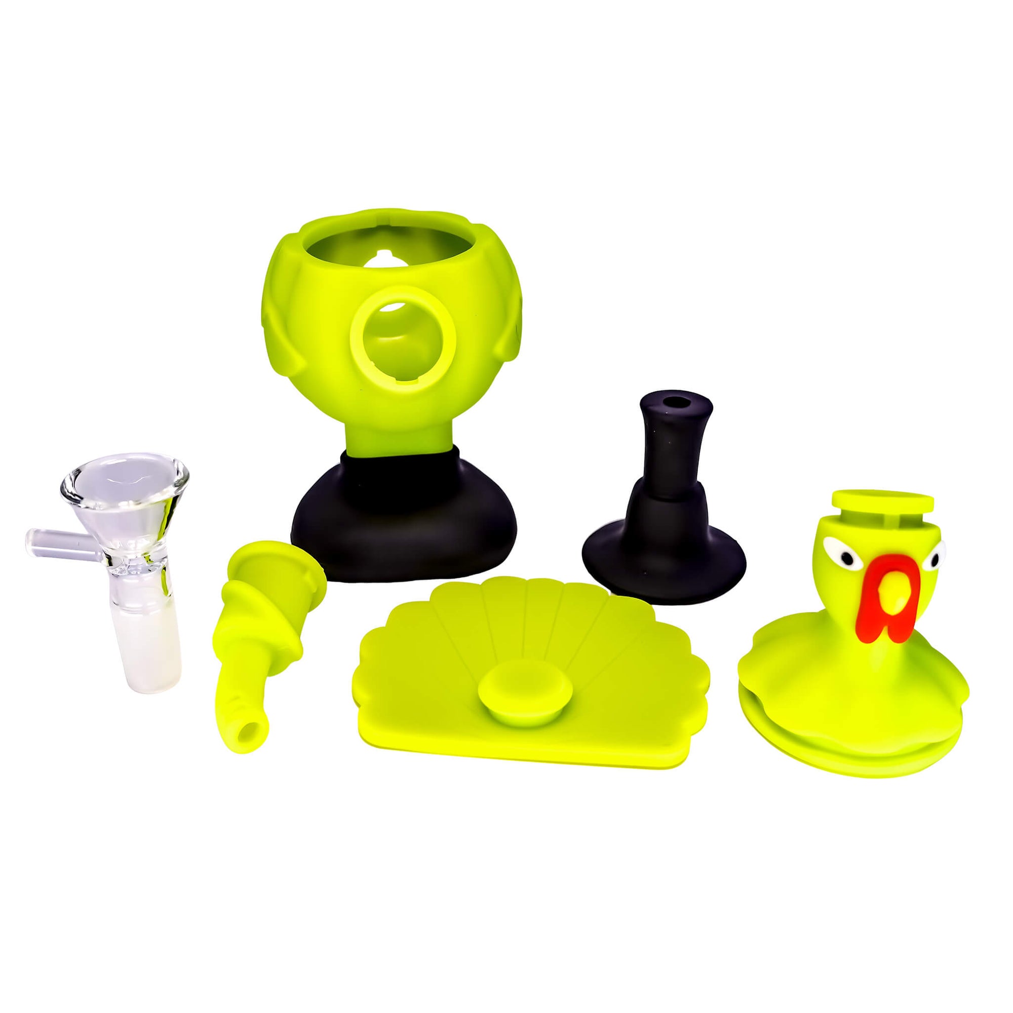 Pilgrim Turkey Silicone Bong | Completely Disassembled View | the dabbing specialists