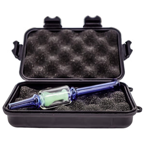 Colored Nectar Collector Straw | Dark Blue & Green In Case View | the dabbing specialists