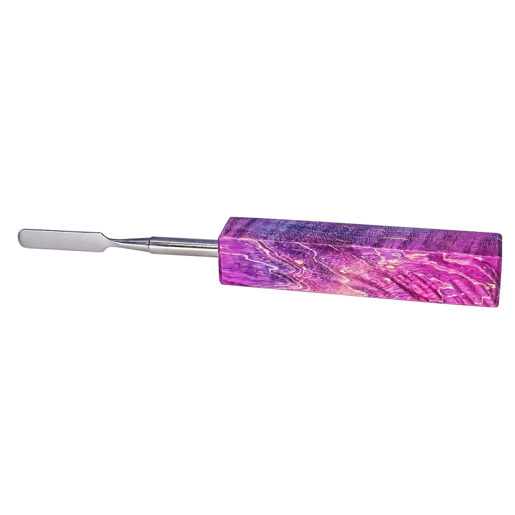 Rounded Blade Titanium Dabber Tool | Purple & Dark Blue Profile View | the dabbing specialists