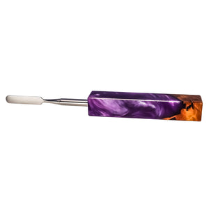 Rounded Blade Titanium Dabber Tool | Purple & Wood Profile View | the dabbing specialists