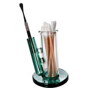 Dab Tool Stand | Green With Tool & Swabs | the dabbing specialists