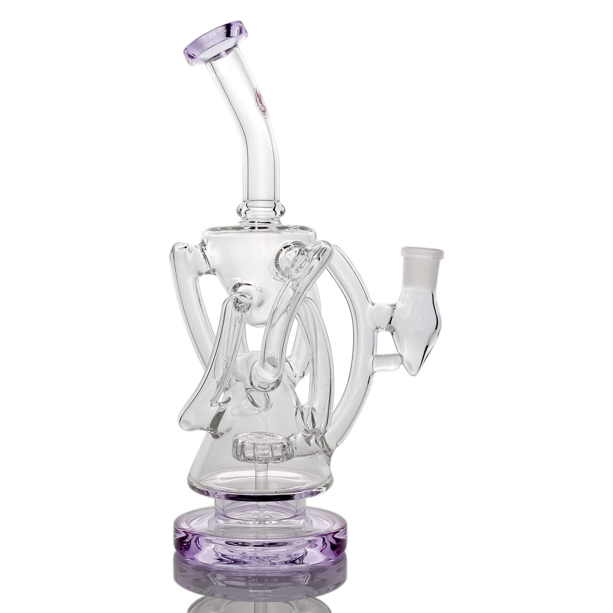Trifecta Double Recycler Dab Rig | Purple Alternate Profile View | the dabbing specialists