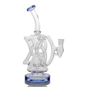 Trifecta Double Recycler Dab Rig | Blue Alternate Profile View | the dabbing specialists