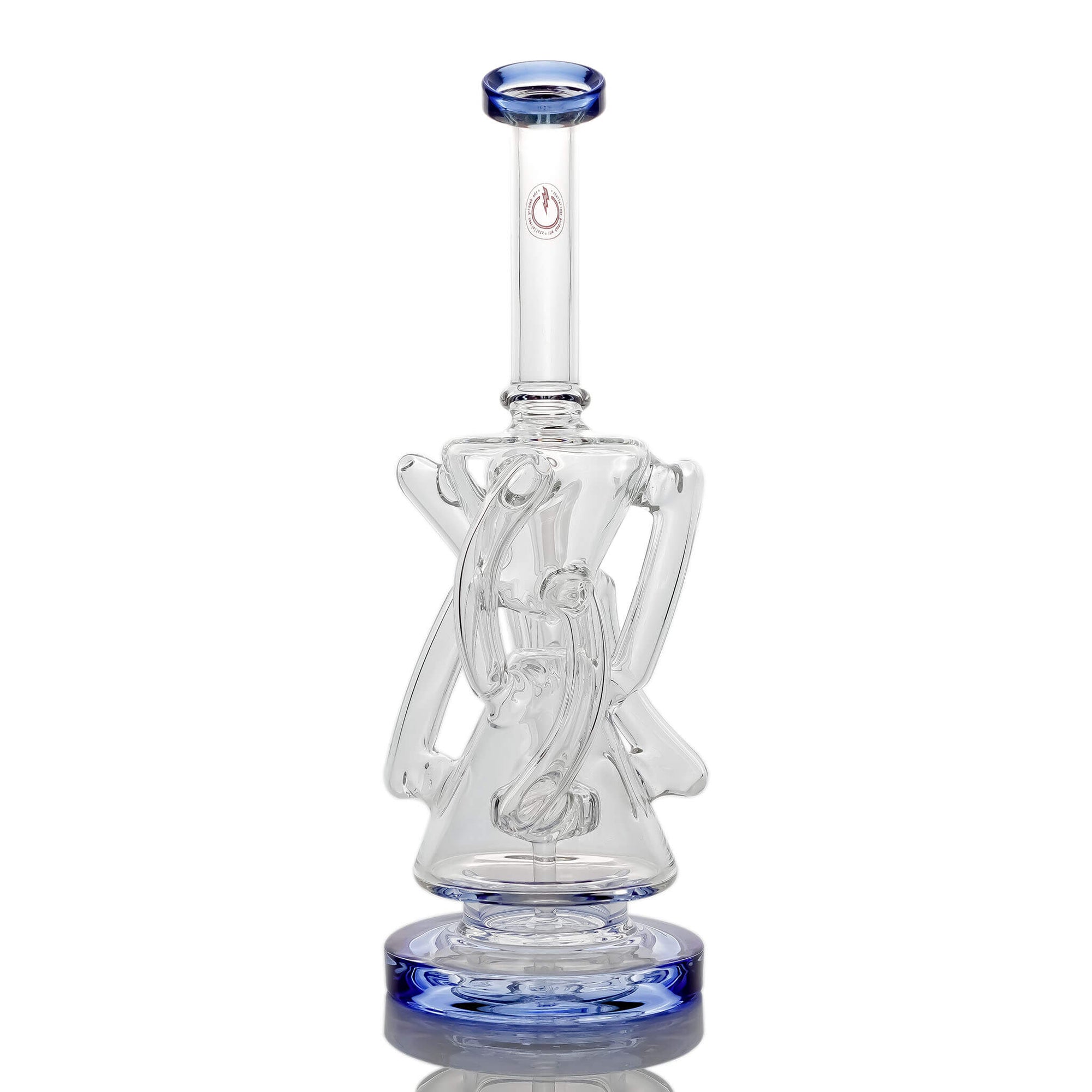 Trifecta Double Recycler Dab Rig | Blue Rear View | the dabbing specialists