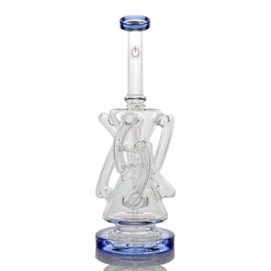 Trifecta Double Recycler Dab Rig | Blue Rear View | the dabbing specialists