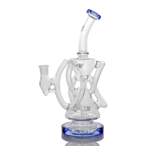 Trifecta Double Recycler Dab Rig | Blue Profile View | the dabbing specialists