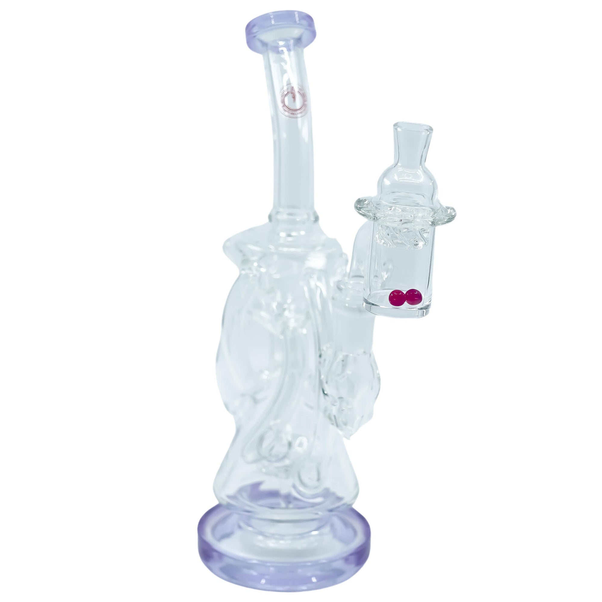 Trifecta 25mm Handmade Joint Complete Dabbing Kit #1 | Purple With Ruby Angled View | TDS