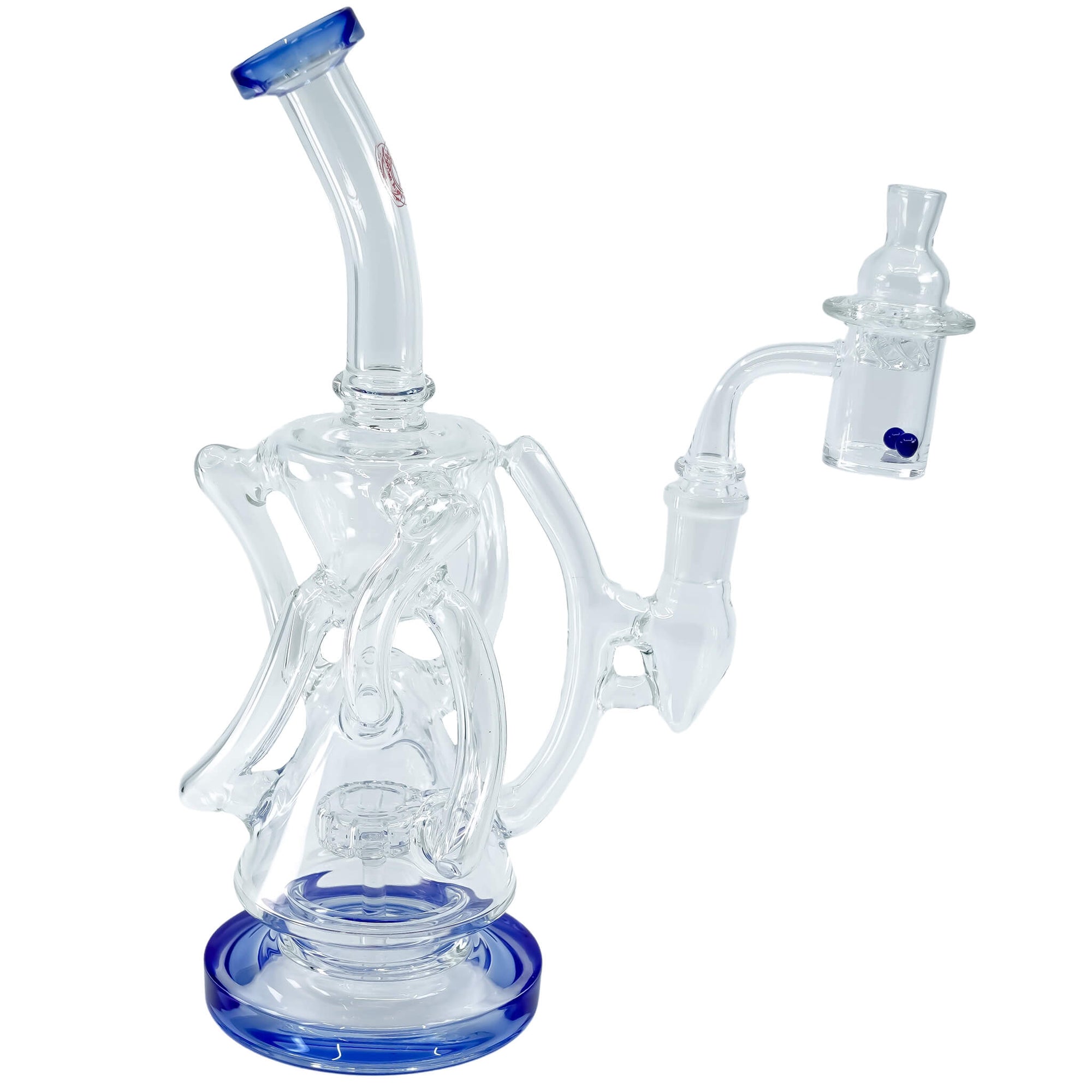 Trifecta 25mm Handmade Joint Complete Dabbing Kit #1 | Blue With Blue Crystal View | TDS