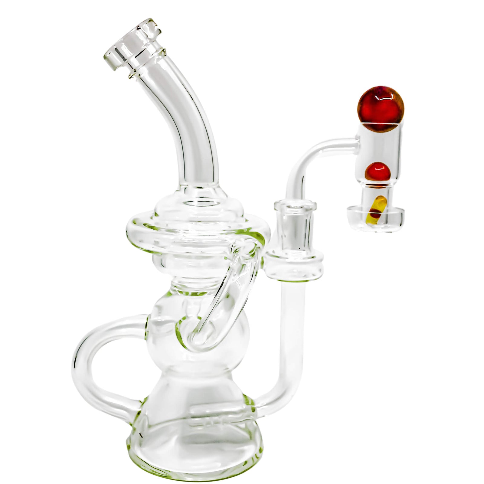 Vornadic Klein Recycler Slurper Dab Kit | Clear Flower Burst Color In Use | the dabbing specialists