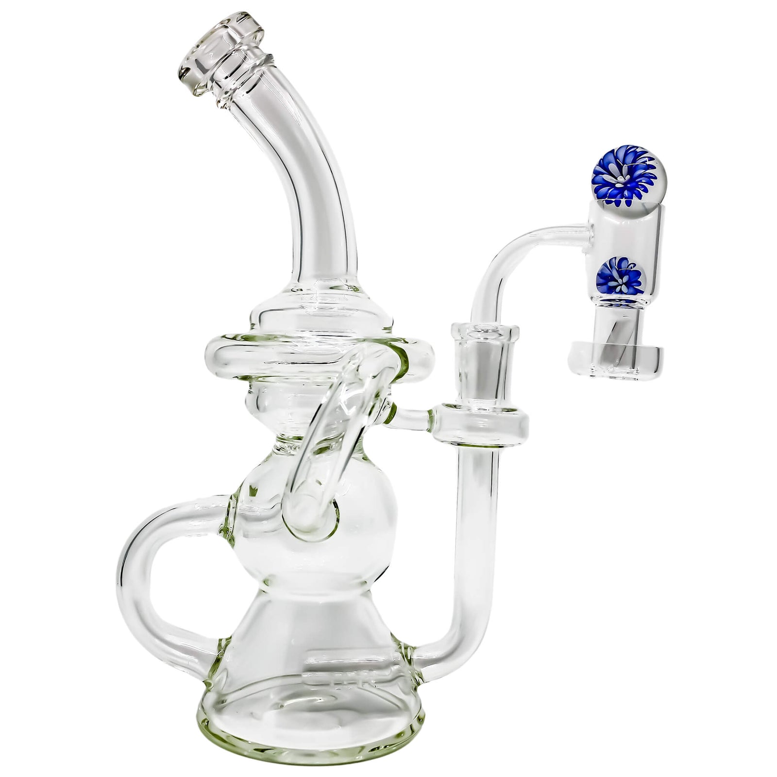 Vornadic Klein Recycler Slurper Dab Kit | Clear Flower Burst Color In Use | the dabbing specialists