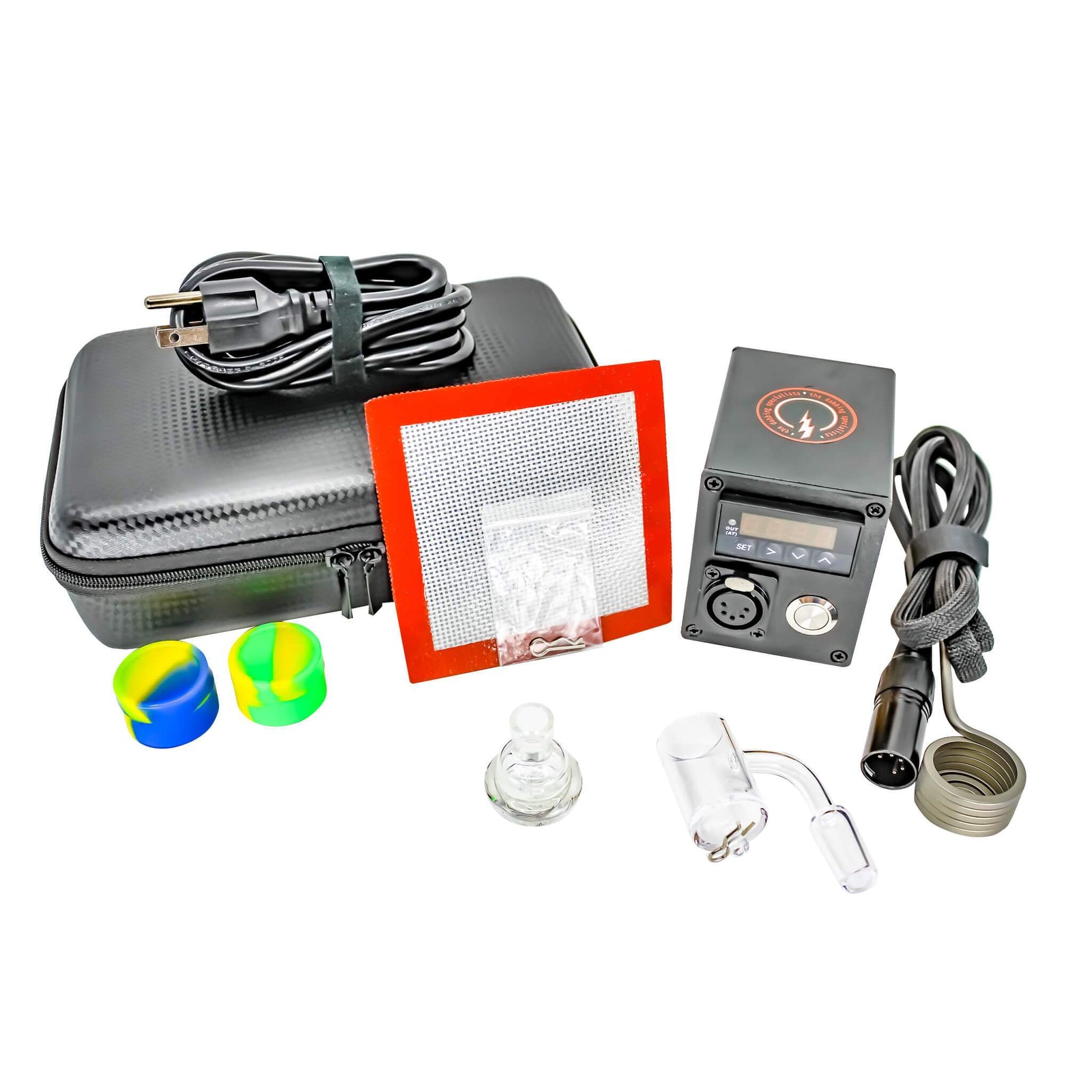 25mm Deluxe Enail Kit (Case) Black Kit View | the dabbing specialists