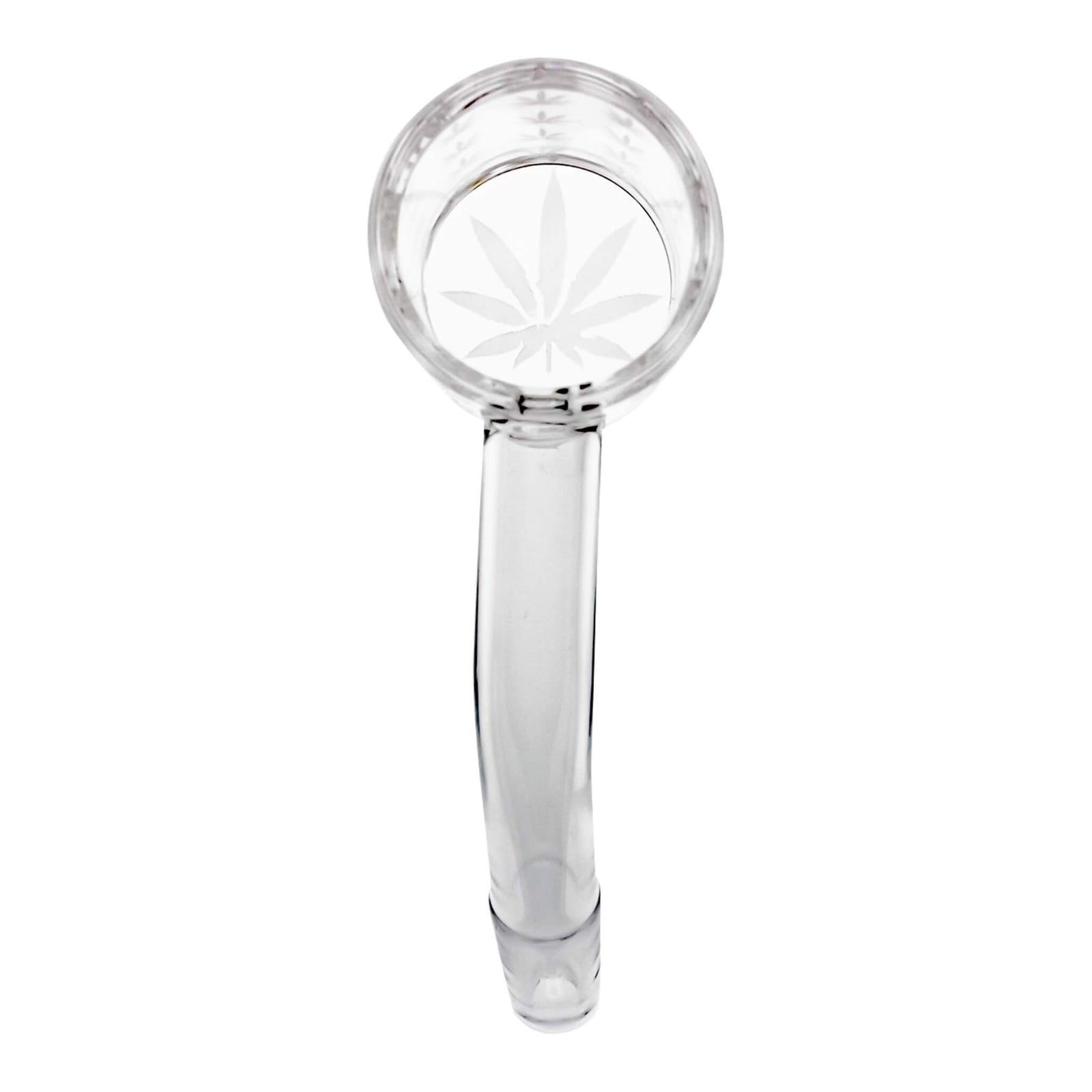 25mm Quartz Banger - 45° - Beveled Edge - Weed Leaf Bottom | 45 Degree 10mm Male View | TDS