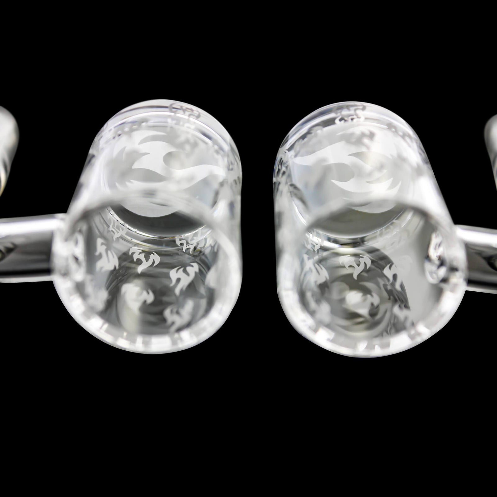 25mm Quartz Banger - Beveled Edge - Lit Flame Bottom | Side Banger View | the dabbing specialists