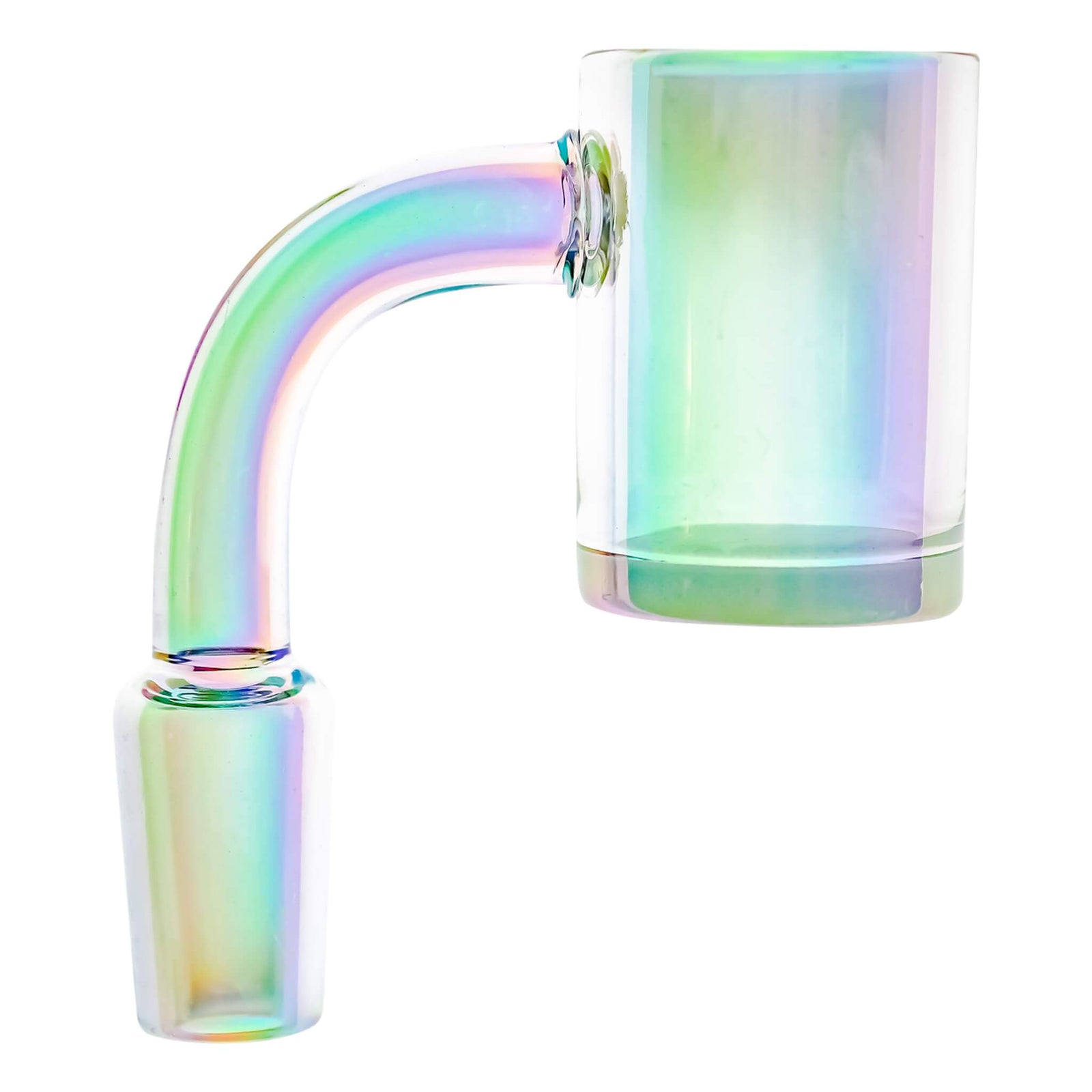 25mm Quartz Banger - Opaque Bottom - Electro Plated | 45 Degree Profile View | TDS