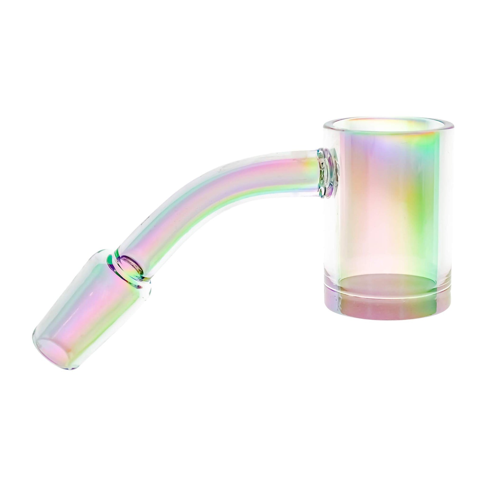 25mm Quartz Banger - Opaque Bottom - Electro Plated | 45 Degree Profile View | TDS