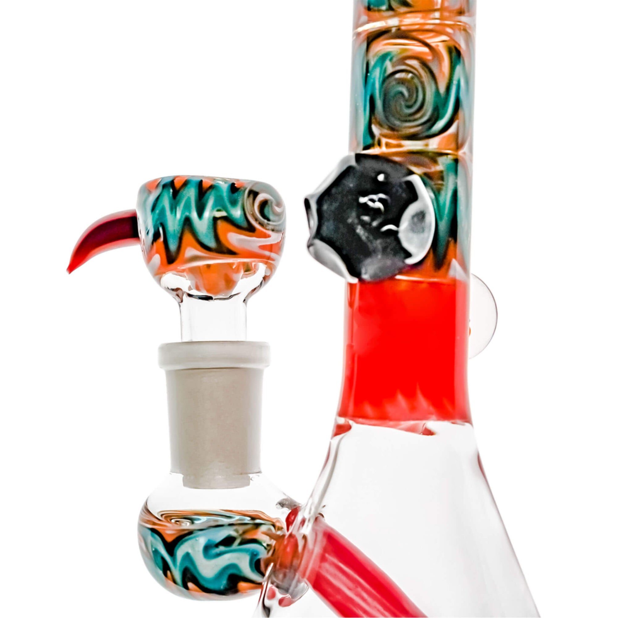 Red Dragon Wig Wag Flower Bong | Close Up Profile View | the dabbing specialists
