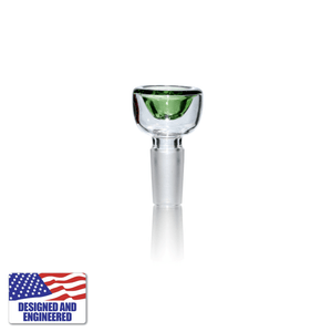 5-Hole Flower Bowl Slide | 14mm Male Side View | the dabbing specialists