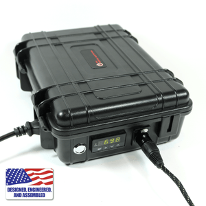 Portable Enail Case in Black - 3/4 Plugged In View
