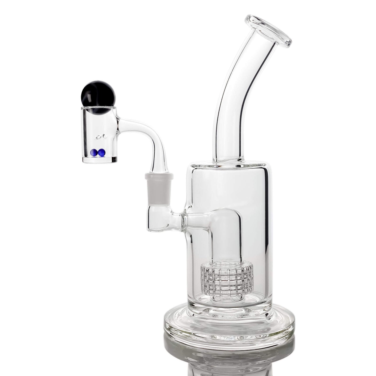 Clear Commander Auto-Spinning Dab Kit | Blue Crystal Kit Profile View | the dabbing specialists