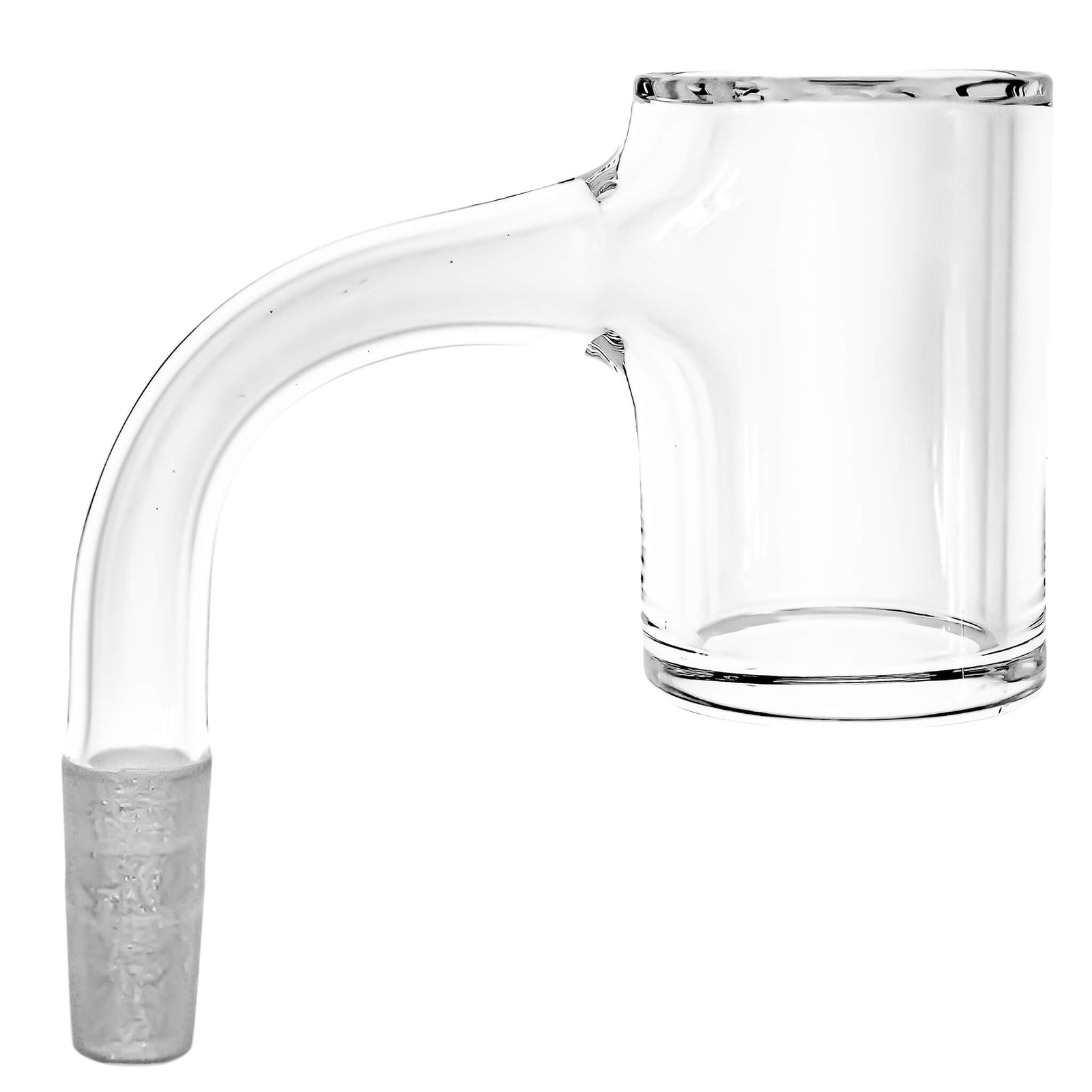 25mm Seamless Weld Clear Bottom Quartz Banger | 10mm Male Profile View | the dabbing specialists