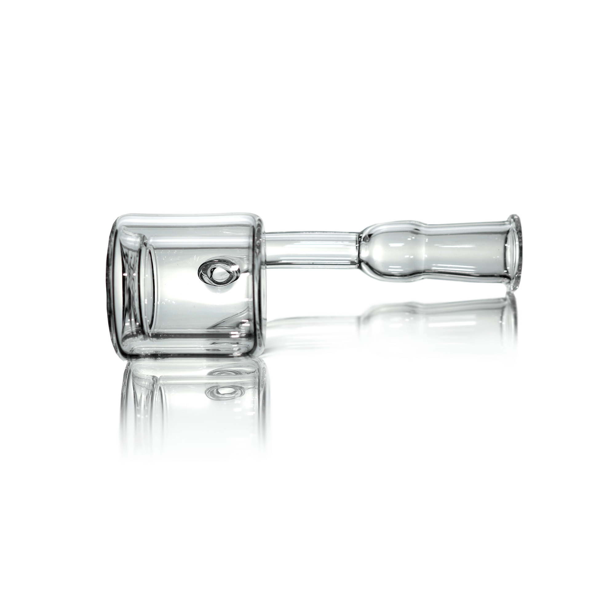 Quartz Double Wall Banger (Torch) | 10mm Female | Side View | the dabbing specialists