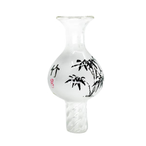 Zen Spinner Bubble Cap | Black Leaves Red Character Variation View | the dabbing specialists