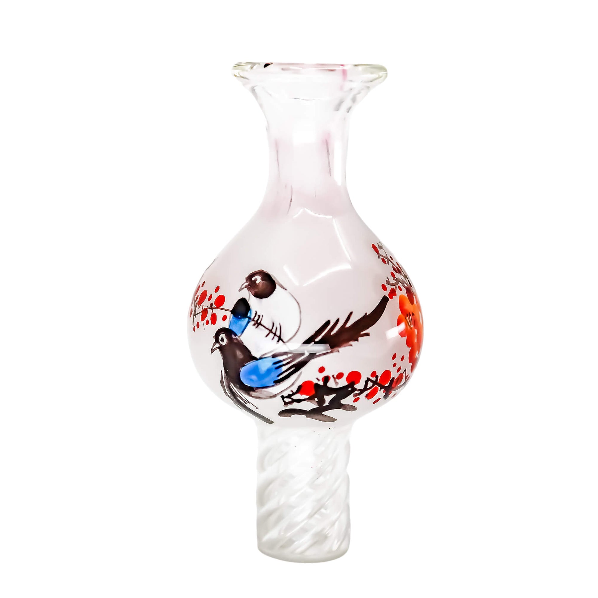 Zen Spinner Bubble Cap | Blue Bird Red Leaves Variation View | the dabbing specialists