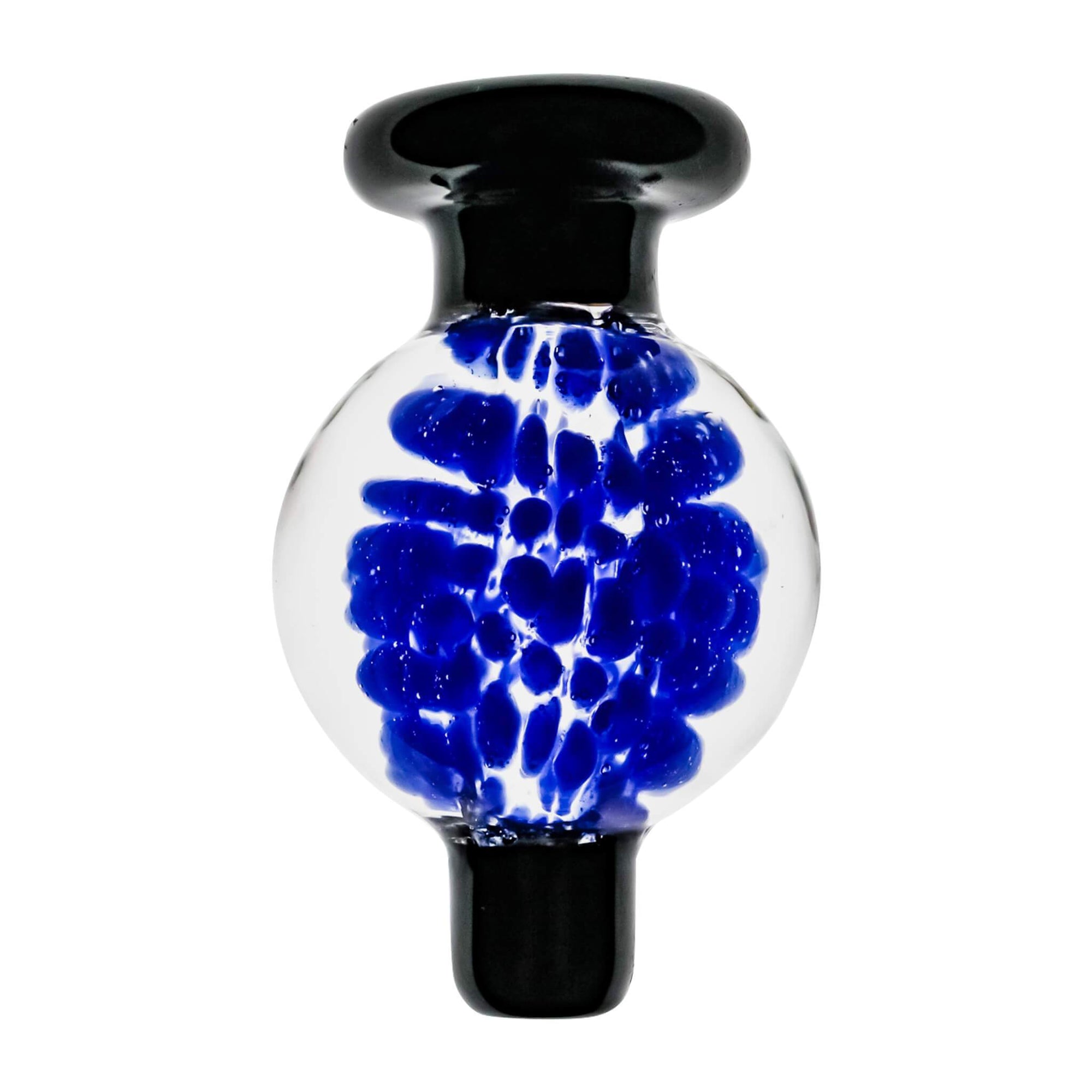 Black Flower Bubble Cap | Blue Close Up View | the dabbing specialists