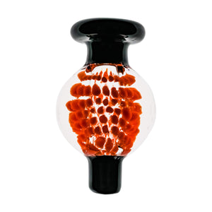 Black Flower Bubble Cap | Red View | the dabbing specialists