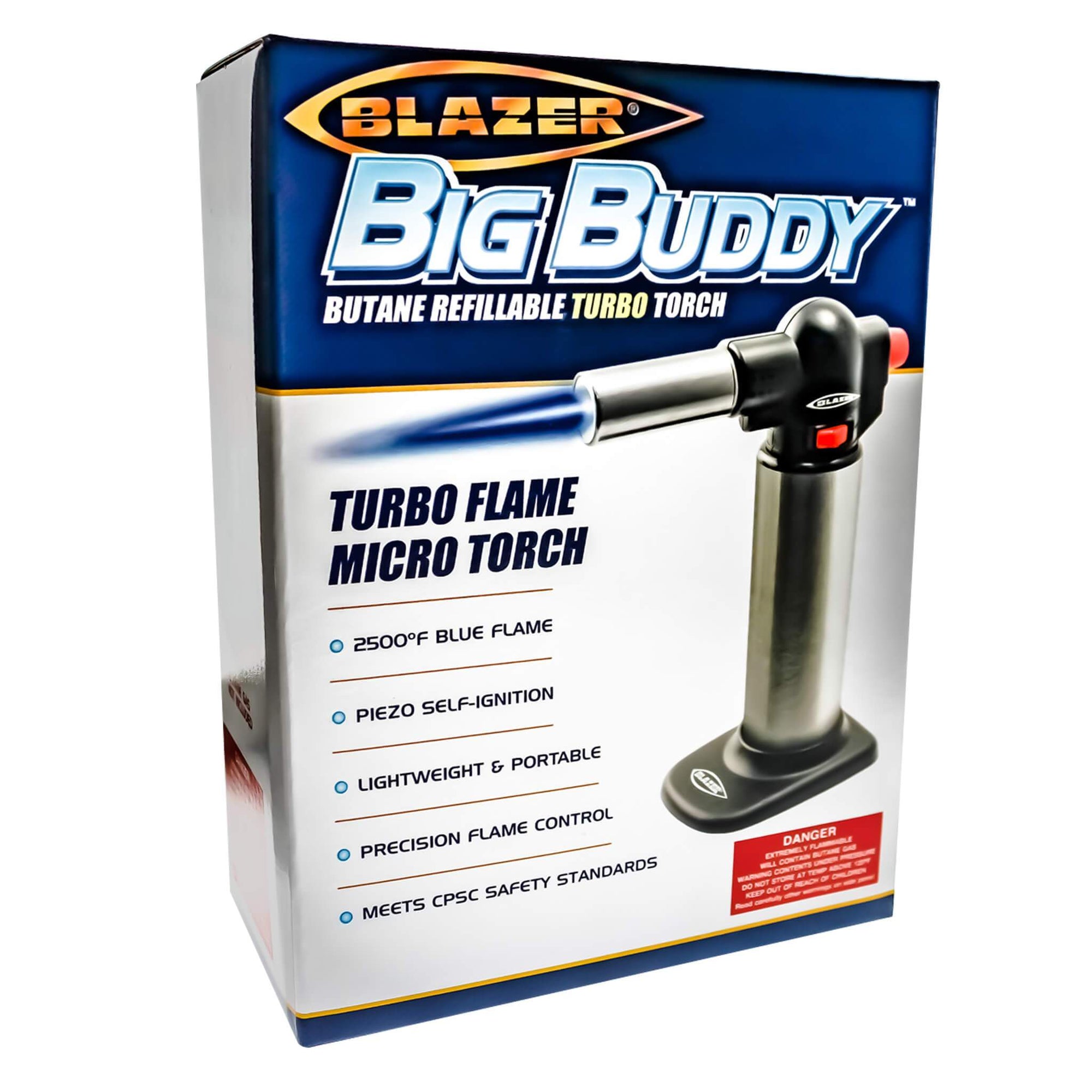 Blazer Big Buddy Torch | Black & SS Boxed View | the dabbing specialists