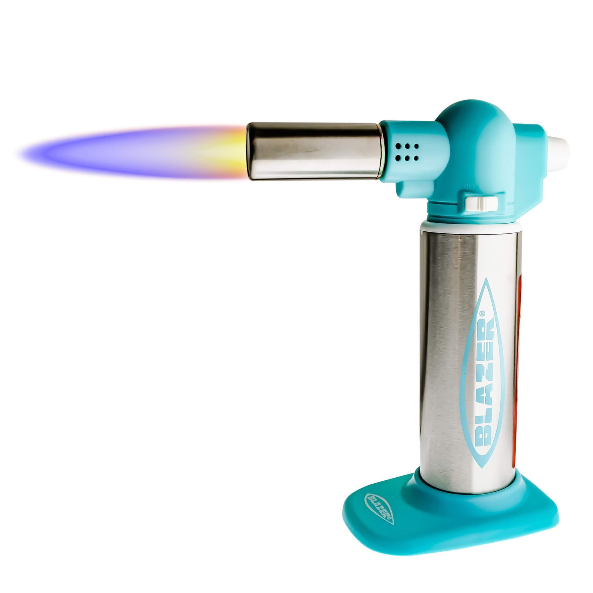 Blazer Big Buddy Torch | Aqua Profile View With Flame | the dabbing specialists