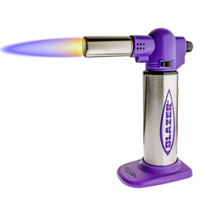 Blazer Big Buddy Torch | Purple Profile View With Flame | the dabbing specialists