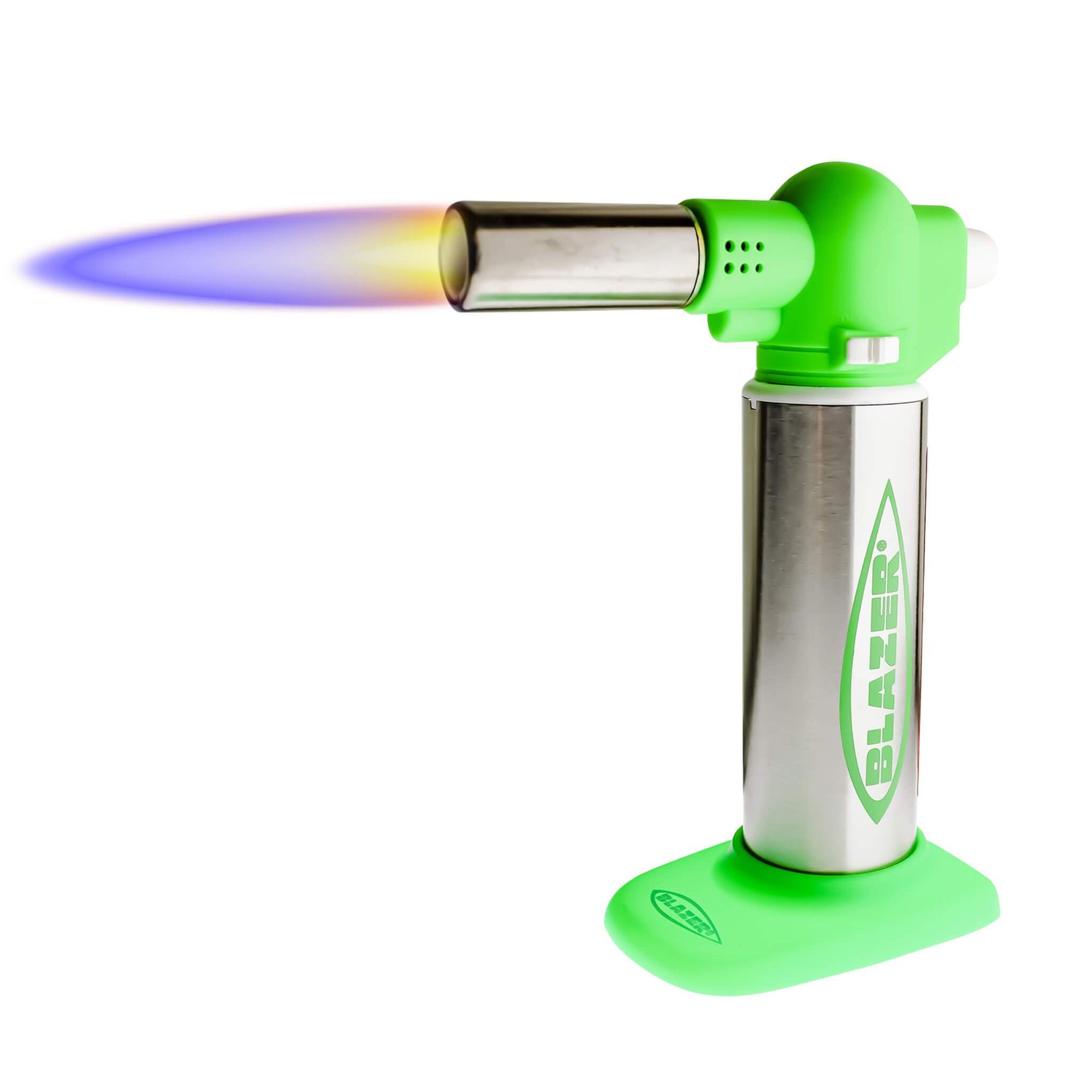 Blazer Big Buddy Torch | Green Profile View With Flame | the dabbing specialists