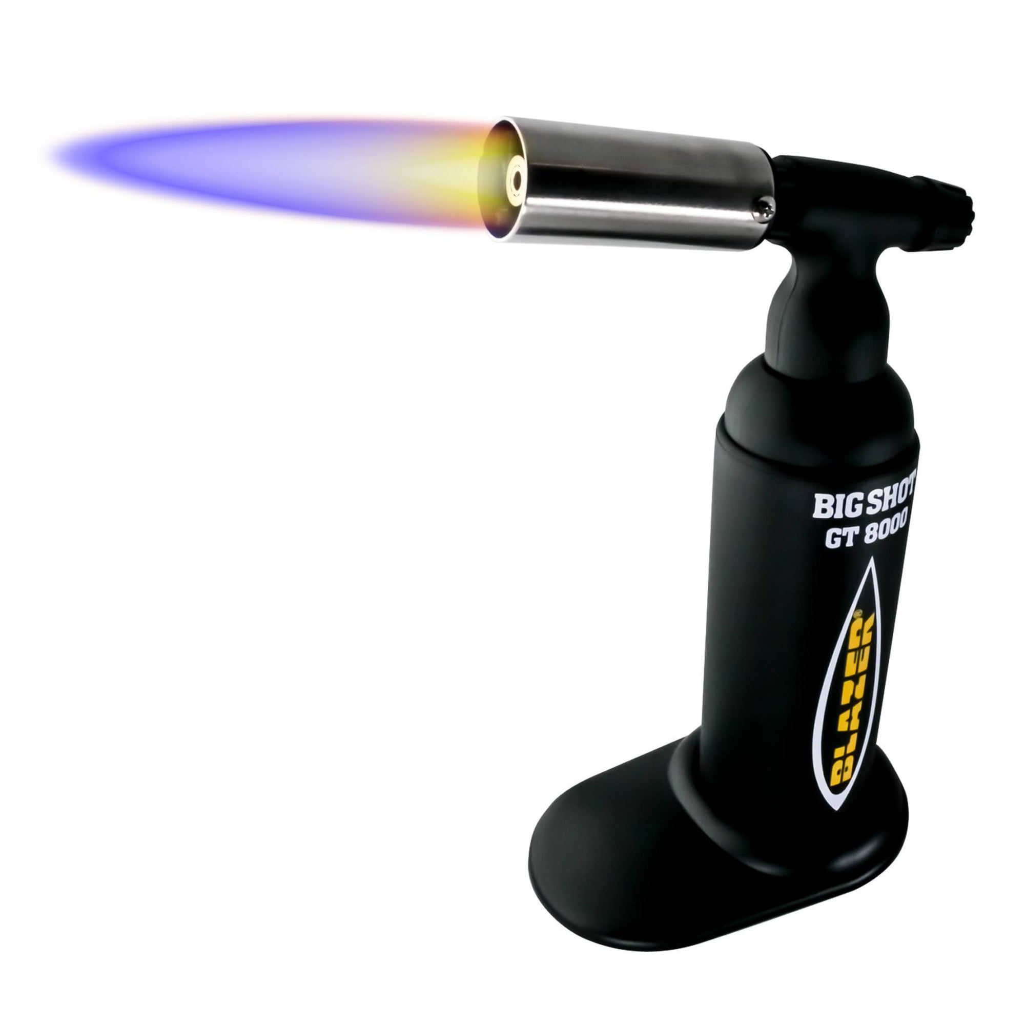 Blazer Big Shot Torch | Black Profile View With Flame | the dabbing specialists
