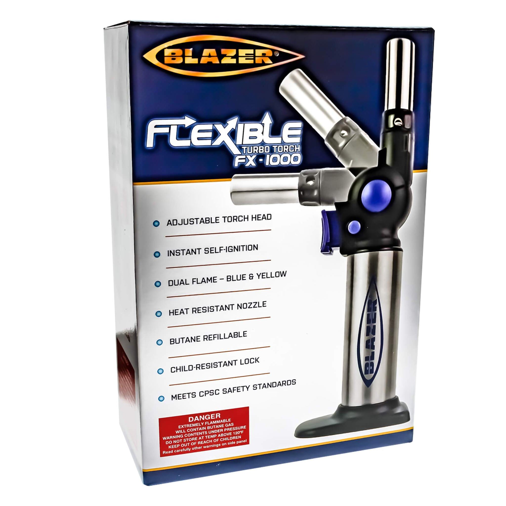 Blazer Flexible Turbo Torch | Red & Blue Boxed View | the dabbing specialists