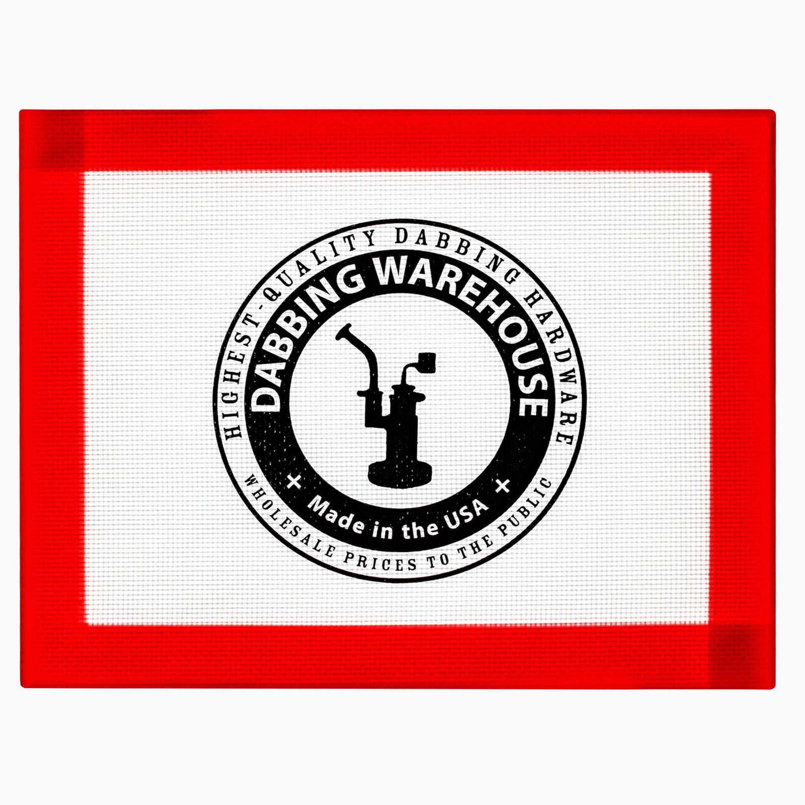 Dabbing Warehouse Dab Mat - Large | Top Down View Red Logo | the dabbing specialists