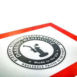 Dabbing Warehouse Dab Mat - Large | Angled View Black Logo | the dabbing specialists