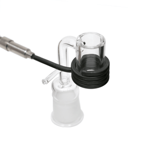 Glass Dab Rig | Double Recycler Bubbler | 18mm Female E-Banger | E-Banger With Heater Coil | TDS