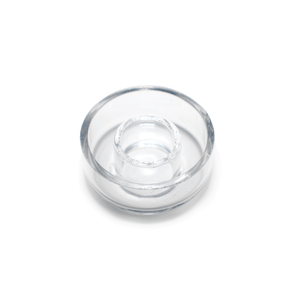 Glass Dab Rig | Mini Dual Bubbler with Hybrid Quartz Nail | Hybrid Nail Glass Dish View | TDS