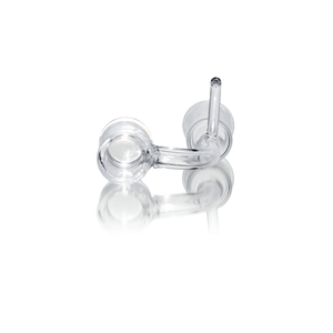Glass Dab Rig | Mini Dual Bubbler with Quartz E-Banger | E-Banger View | TDS