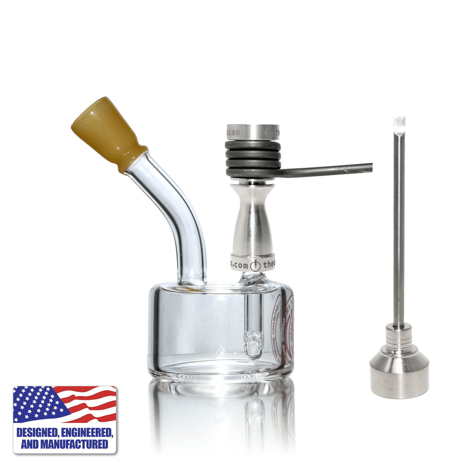 Mini Hockey Puck Dab Rig With 16-Hole Titanium Nail | In Use View | TDS